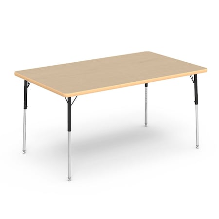 Virco 60 in. W, 36 in. L, 22-30 in. H, Fusion Maple Top / Beige Edge 483660